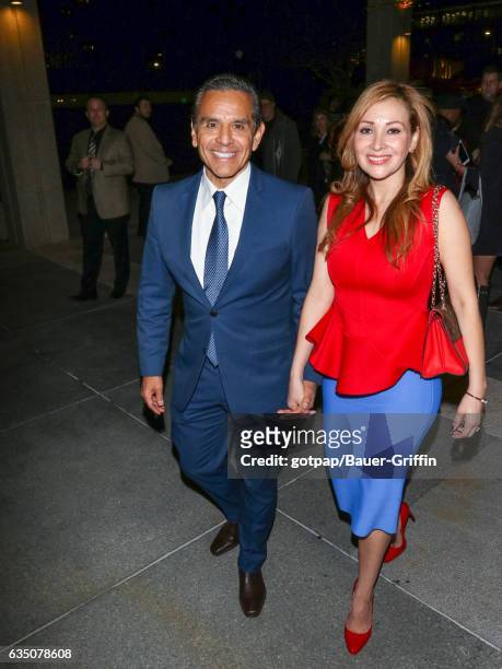 Antonio Villaraigosa and Patricia Govea are seen on February 12, 2017 in Los Angeles, California.