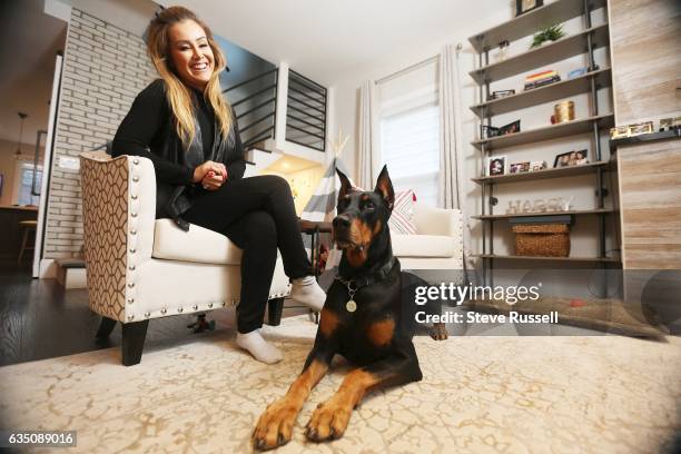 Melissa Grelo, Co-Host of The Social and Your Morning, has a Doberman pinscher named Sultan. In Toronto.