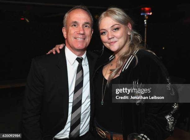 President and chief operating officer of RCA Records Tom Corson and recording artist Elle King attend the Sony Music Entertainment 2017 Post-Grammy...