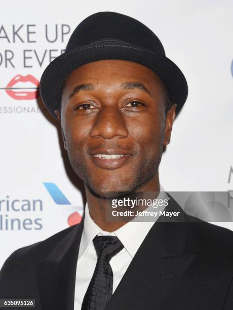 Singer-songwriter Aloe Blacc arrives at the Universal Music Group's 2017 GRAMMY After Party at The Theatre at Ace Hotel on February 12, 2017 in Los...