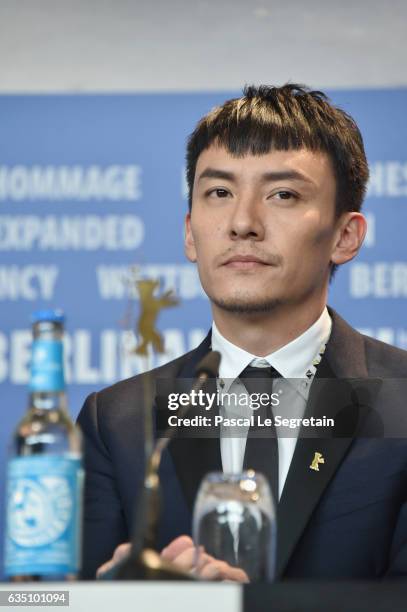 Actor Chang Chen attends the 'Mr. Long' press conference during the 67th Berlinale International Film Festival Berlin at Grand Hyatt Hotel on...