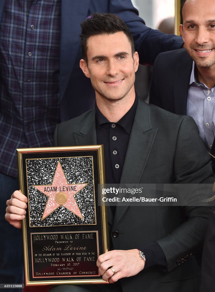 Adam Levine Honored With Star On The Hollywood Walk Of Fame