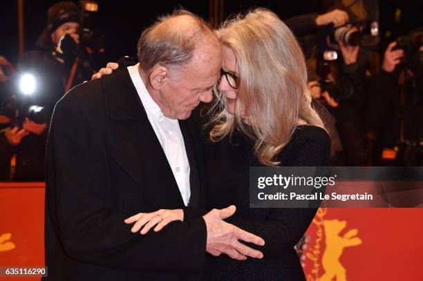 Actor Bruno Ganz and director and screenwriter Sally Potter attend the 'The Party' premiere during the 67th Berlinale International Film Festival...