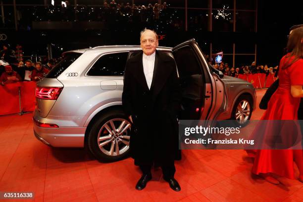 Actor Bruno Ganz arrives at the 'The Party' premiere during the 67th Berlinale International Film Festival Berlin at Berlinale Palace on February 13,...