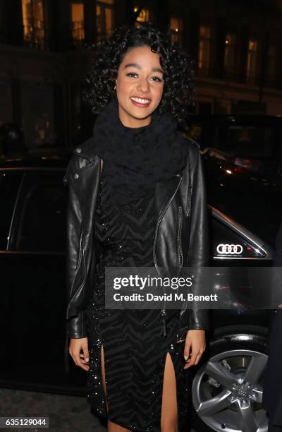 Damaris Goddrie arrives in an Audi at the ELLE Style Awards at 41 Conduit Street on February 13, 2017 in London, England.