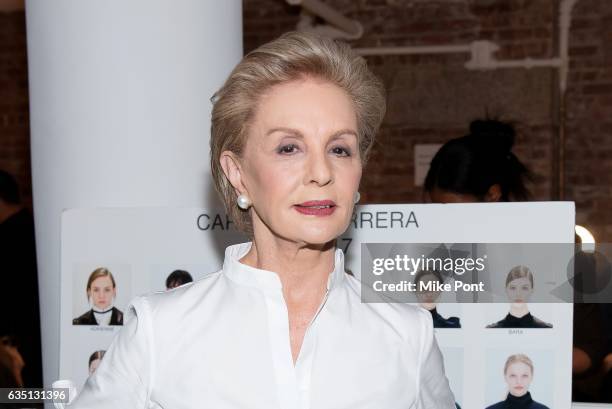 Designer Carolina Herrera attends the Carolina Herrera Collection fashion show during New York Fashion Week on February 13, 2017 in New York City.