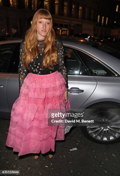 Molly Goddard arrives in an Audi at the ELLE Style Awards at 41 Conduit Street on February 13, 2017 in London, England.