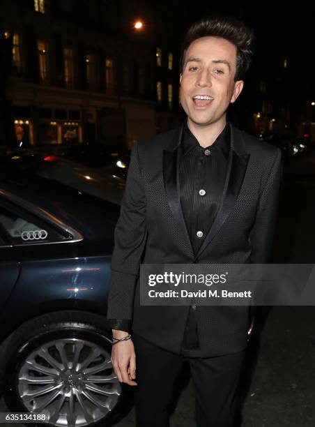 Nick Grimshaw arrives in an Audi at the ELLE Style Awards at 41 Conduit Street on February 13, 2017 in London, England.