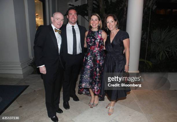 Mark Schwarzman, from left, Kyle Owens, Zibby Schwarzman, and Nancie Schwarzman stand for a photograph at the Breakers Hotel in Palm Beach, Florida,...