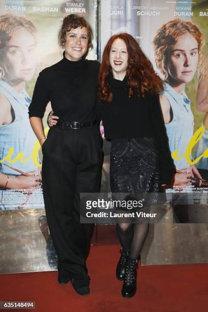 Actress Carla Juri and Roxane Duran attend "Paula" Paris Premiere at UGC Cine Cite des Halles on February 13, 2017 in Paris, France.