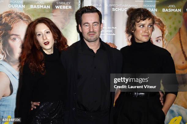 Actress Roxane Duran, Director Christian Schwochow and Actress Carla Juri attend "Paula" Paris Premiere at UGC Cine Cite des Halles on February 13,...