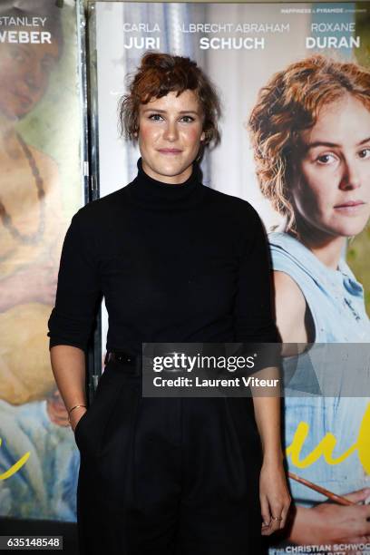 Actress Carla Juri attends "Paula" Paris Premiere at UGC Cine Cite des Halles on February 13, 2017 in Paris, France.