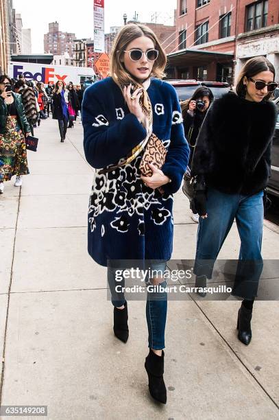 Olivia Palermo is seen arriving to the Carolina Herrera Collection during, New York Fashion Week on February 13, 2017 in New York City.