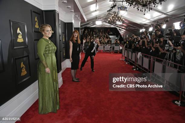 Adele on the Red Carpet at THE 59TH ANNUAL GRAMMY AWARDS, broadcast live from the STAPLES Center in Los Angeles, Sunday, Feb. 12 on the CBS...