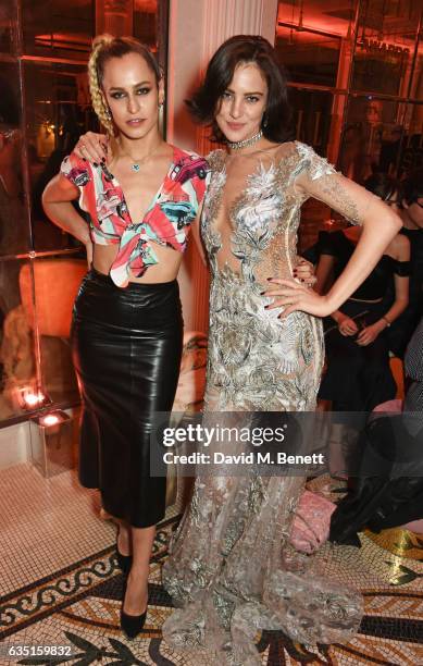 Alice Dellal and Eliza Cummings attend the Elle Style Awards 2017 after party on February 13, 2017 in London, England.