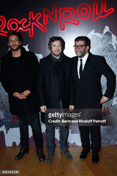 Actor of the movie Maxim Nucci, Actor and Director of the movie Guillaume Canet and Producer of the movie Alain Attal attend the "Rock'N Roll"...