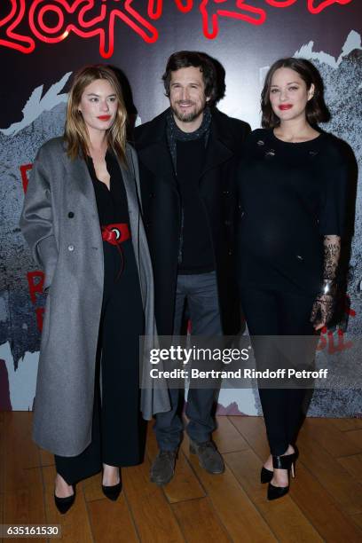 Actress of the movie Camille Rowe, Director of the movie Guillaume Canet and actress of the movie Marion Cotillard attend the "Rock'N Roll" Premiere...