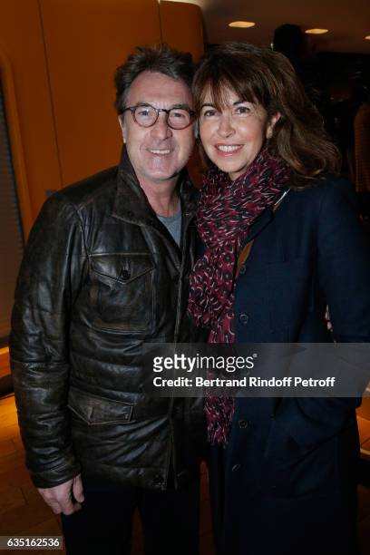 Francois Cluzet and his wife Narjiss attend the "Rock'N Roll" Premiere at Cinema Pathe Beaugrenelle on February 13, 2017 in Paris, France.