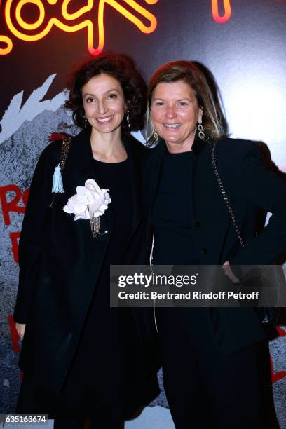 French Minister of Culture and Communication, Audrey Azoulay and Sophie Seydoux attend the "Rock'N Roll" Premiere at Cinema Pathe Beaugrenelle on...