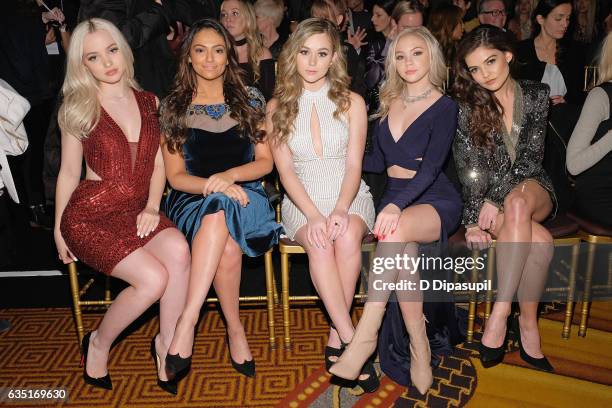 Dove Cameron, Bethany Mota, Brec Bassinger, Jordyn Jones and Danielle Campbell attend the Sherri Hill NYFW Fall 2017 Runway Show during New York...