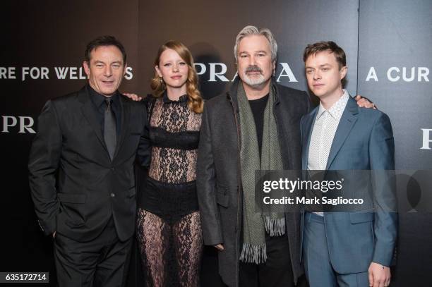 Jason Isaacs, Mia Goth, Director Gore Verbinski and Dane DeHaan attend the Cinema Society Screening Of "A Cure For Wellness" at Landmark's Sunshine...