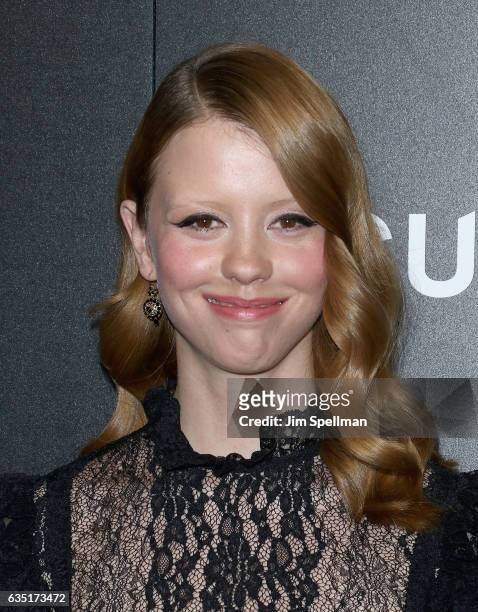 Actress Mia Goth attends the screening of "A Cure for Wellness" hosted by 20th Century Fox and Prada at Landmark's Sunshine Cinema on February 13,...