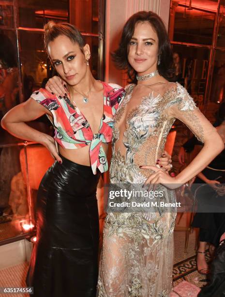 Alice Dellal and Eliza Cummings attend the Elle Style Awards 2017 after party on February 13, 2017 in London, England.