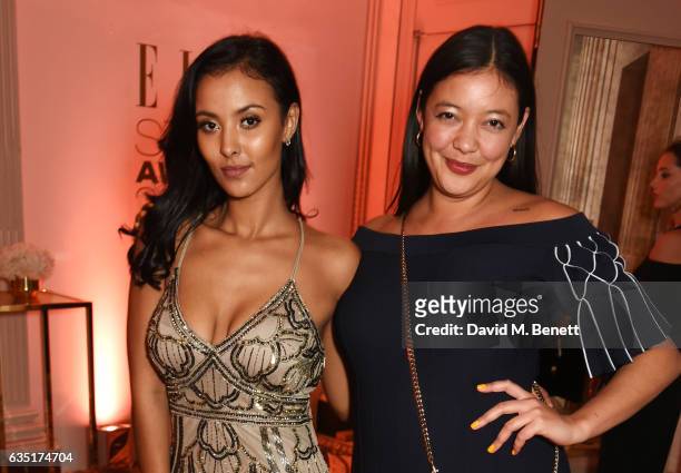 Maya Jama and Naomi Shimada attend the Elle Style Awards 2017 after party on February 13, 2017 in London, England.