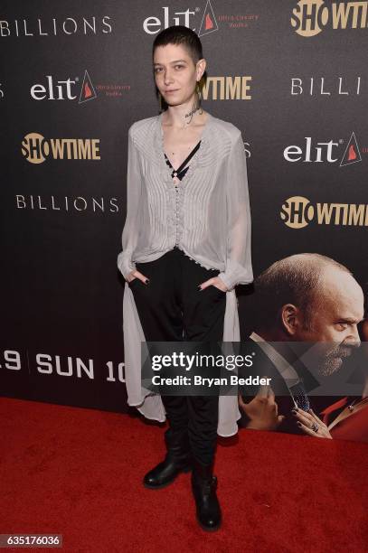 Asia Kate Dillon attends the Showtime and Elit Vodka hosted BILLIONS Season 2 premiere and party, held at Ciprianis in New York City on February 13,...