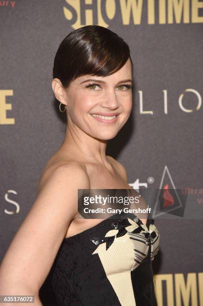Actess Carla Gugino attends the "Billions" Season 2 premiere at Cipriani 25 Broadway on February 13, 2017 in New York City.