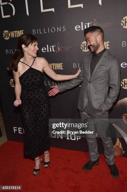 Maggie Siff and Daniel K. Isaac attend the Showtime and Elit Vodka hosted BILLIONS Season 2 premiere and party, held at Ciprianis in New York City...