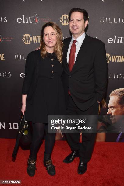 Karen Avrich and Mark Halperin attend the Showtime and Elit Vodka hosted BILLIONS Season 2 premiere and party, held at Ciprianis in New York City on...