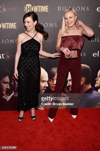 Actors Maggie Siff and Malin Akerman attend the Showtime and Elit Vodka hosted BILLIONS Season 2 premiere and party, held at Ciprianis in New York...