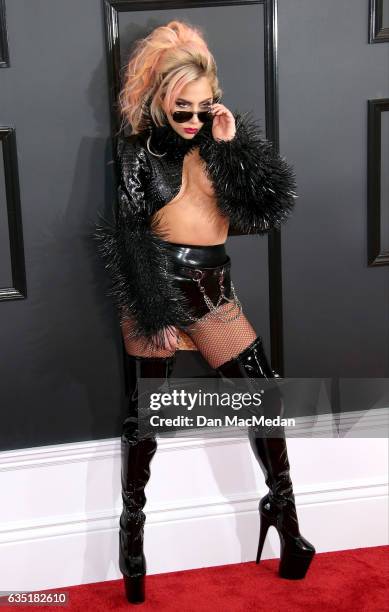 Singer Lady Gaga arrives at The 59th GRAMMY Awards at Staples Center on February 12, 2017 in Los Angeles, California.