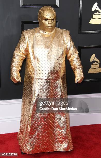 Musical artist Gnarly Davidson arrives at The 59th GRAMMY Awards at Staples Center on February 12, 2017 in Los Angeles, California.