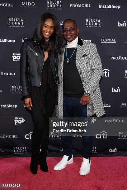 Mame Adjei and Randy Jackson attend Nolcha Shows Runway New York Fashion Week Fall Winter 2017 at ArtBeam on February 13, 2017 in New York City.
