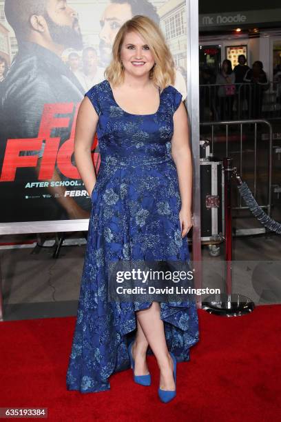 Comedian Jillian Bell attends the premiere of Warner Bros. Pictures' 'Fist Fight' at Regency Village Theatre on February 13, 2017 in Westwood,...