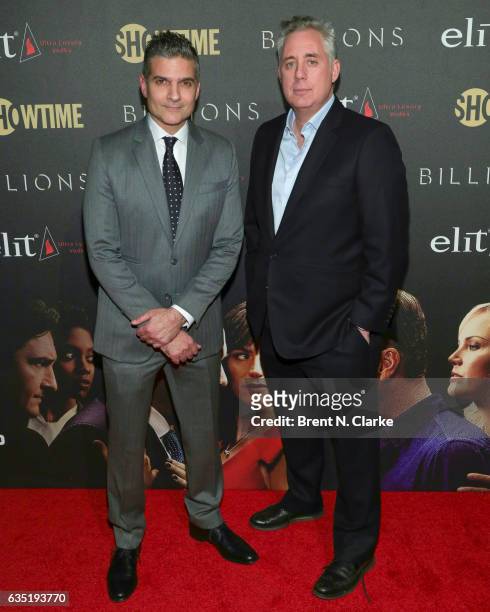 Executive Producer/Showrunner David Levien and Brian Koppelman attend Showtime's "Billions" Season 2 premiere held at Cipriani 25 Broadway on...