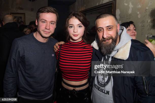 David Kross, Lisa-Marie Koroll and Kida Khodr Ramadan the Pantaflix Party during the 67th Berlinale International Film Festival Berlin at the Grand...