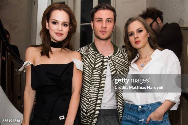 Emilia Schuele, Jannik Schuemann and Alicia von Rittberg attend the Pantaflix Party during the 67th Berlinale International Film Festival Berlin at...