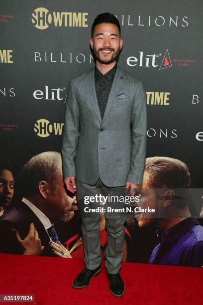 Daniel K. Isaac attends Showtime's "Billions" Season 2 premiere held at Cipriani 25 Broadway on February 13, 2017 in New York City.