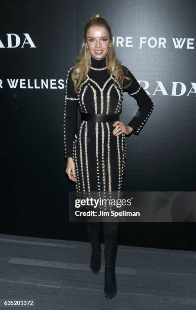 Model Louisa Warwick attends the screening of "A Cure for Wellness" hosted by 20th Century Fox and Prada at Landmark's Sunshine Cinema on February...