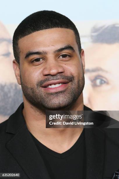 Shawne Merriman attends the premiere of Warner Bros. Pictures' 'Fist Fight' at Regency Village Theatre on February 13, 2017 in Westwood, California.