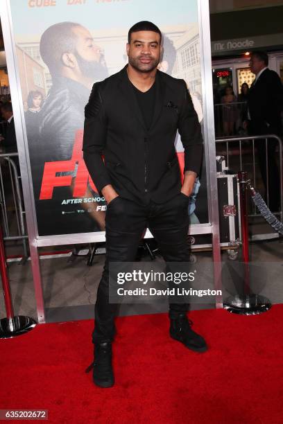 Shawne Merriman attends the premiere of Warner Bros. Pictures' 'Fist Fight' at Regency Village Theatre on February 13, 2017 in Westwood, California.