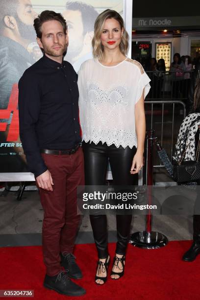 Actor Glenn Howerton and Jill Latiano attend the premiere of Warner Bros. Pictures' 'Fist Fight' at Regency Village Theatre on February 13, 2017 in...