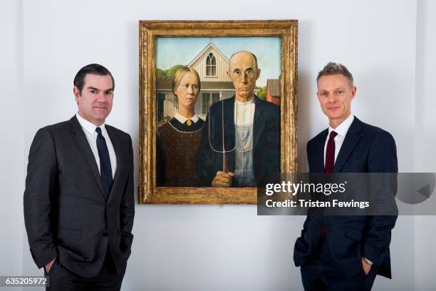 James Rondeau, Director of the Art Institute of Chicago and Tim Marlow, Artistic Director at the Royal Academy of Arts stand next to the iconic...