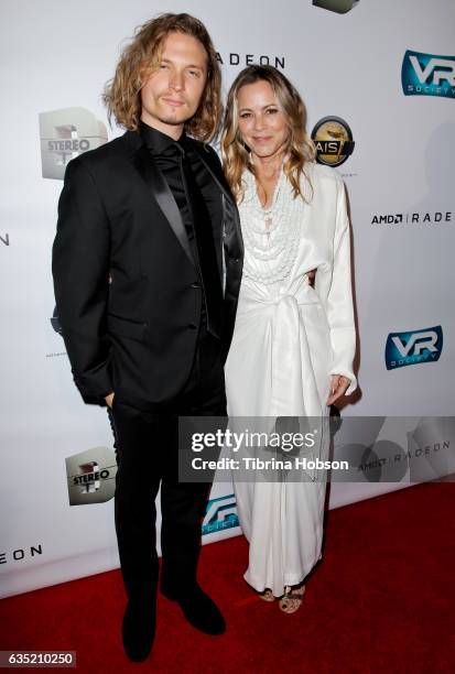 Elijah Allan-Blitz and Maria Bello attend the 8th Annual Lumiere Awards at Warner Bros. Studios on February 13, 2017 in Burbank, California.