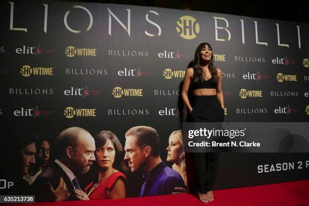 Actress IIfenesh Hadera attends Showtime's "Billions" Season 2 premiere held at Cipriani 25 Broadway on February 13, 2017 in New York City.