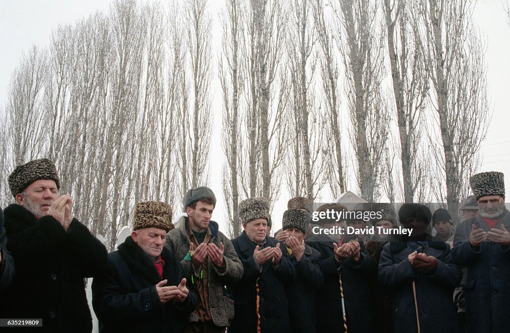 Chechen Men at Funeral