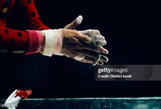 Gymnast Chalking Hands